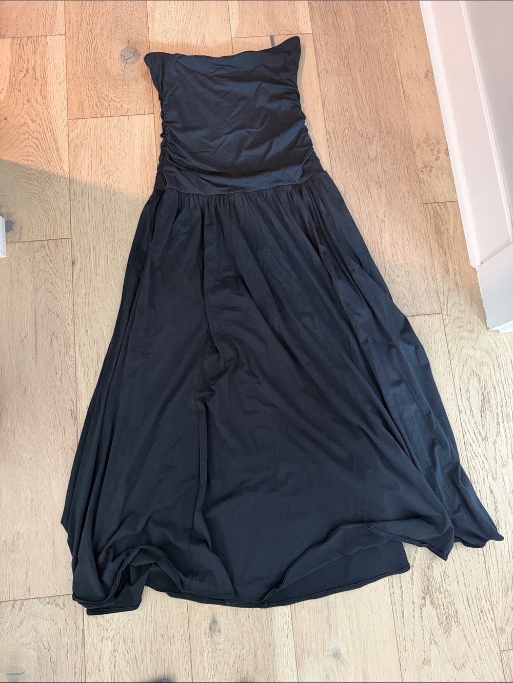 Abercrombie & fitch knit tube drop waist maxi dress black size medium tall